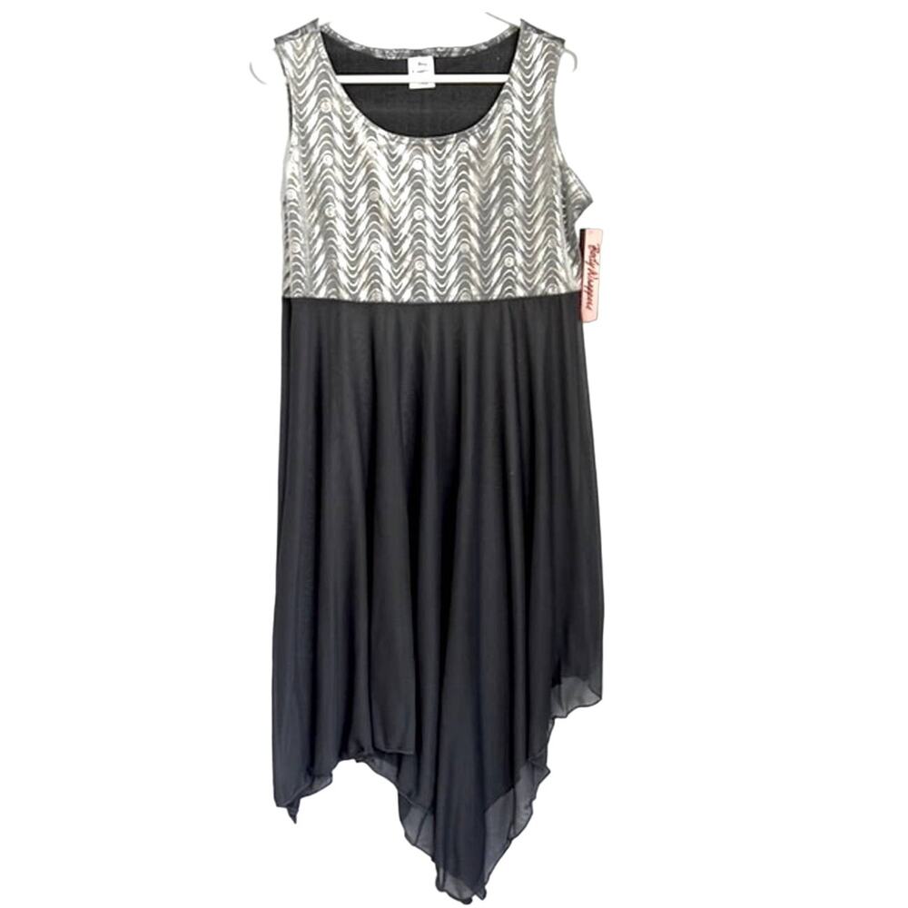 Body Wrappers Dance girl’s metallic velour sparkly line asymmetrical top